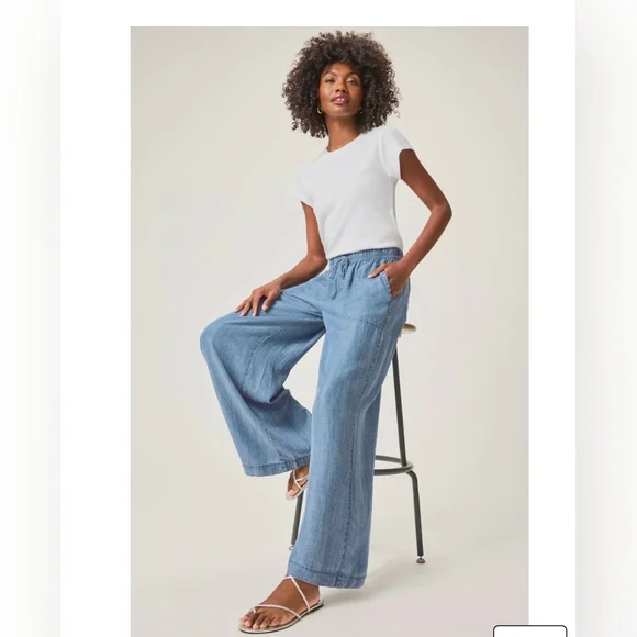 Nordstroms | Women's Angie Indigo Palazzo Pants By Splendid - Size 2XL - Picture 6 of 6